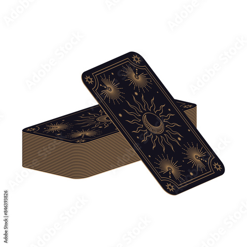 Deck of Tarot Cards. Magical Predictions of the Future, Vector Image