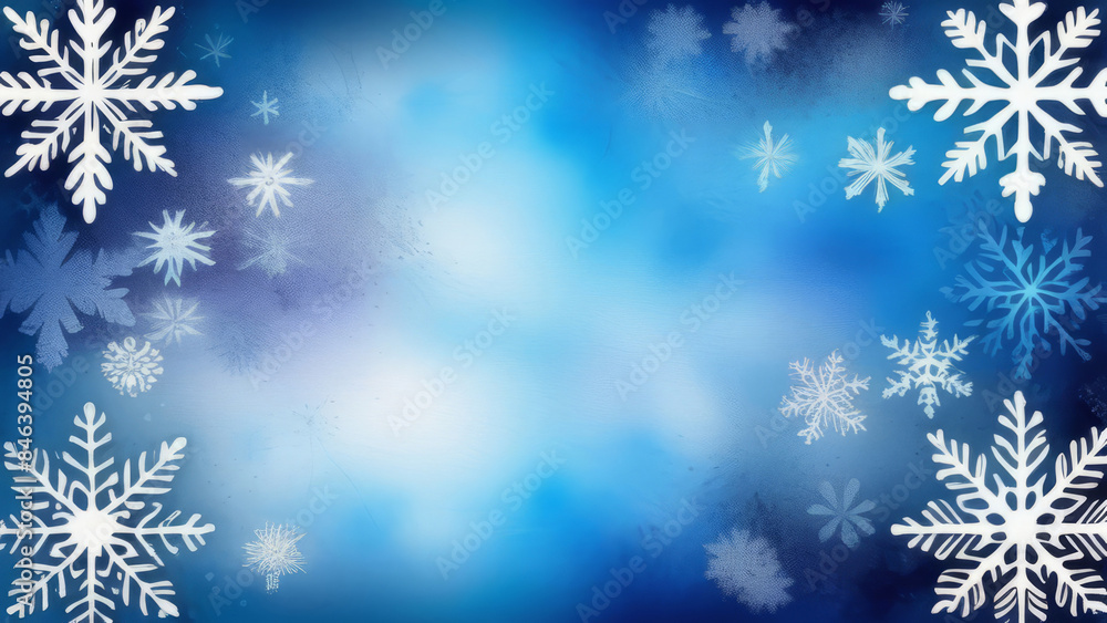 Frosty patterns on an evening frozen window, snowflakes. Space for text, banner