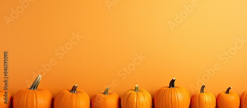 A Halloween themed copy space image displays pumpkins against an orange background