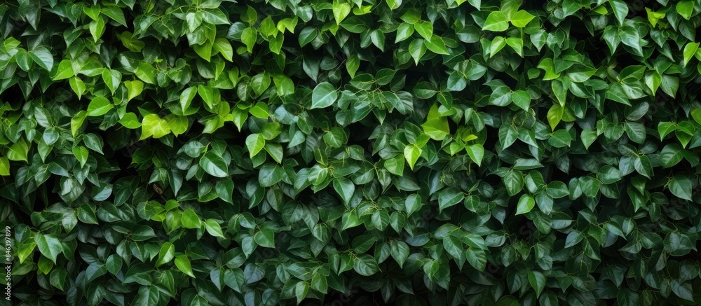 A natural wall made of green leaves acts as a backdrop adding texture to the image s copy space A natural wall made of green leaves acts as a backdrop adding texture to the image s copy space