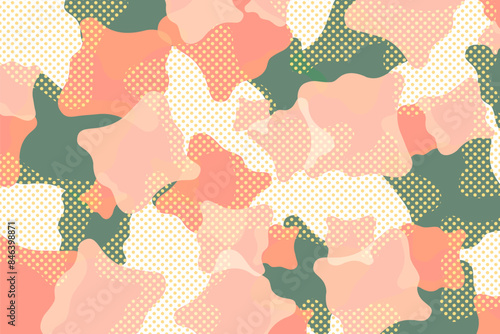 迷彩模様のようなポップでかわいい背景イラスト