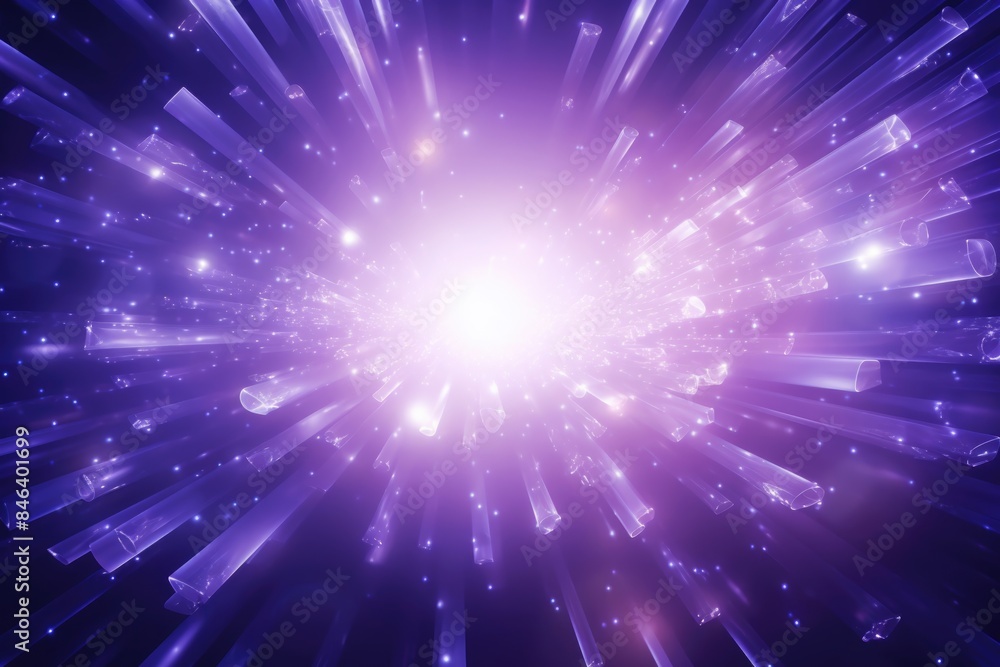 Naklejka premium Vibrant Cosmic Explosion with Bright Light Rays in Space