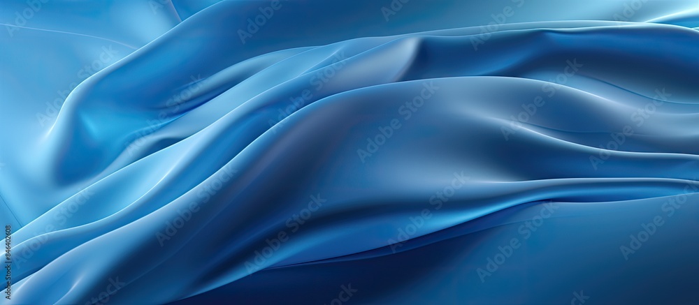 A beautifully illuminated blue fabric showcasing a wave pattern providing ample space for copying or adding text in the image A beautifully illuminated blue fabric showcasing a wave pattern providing ample space for copying or adding text in the image