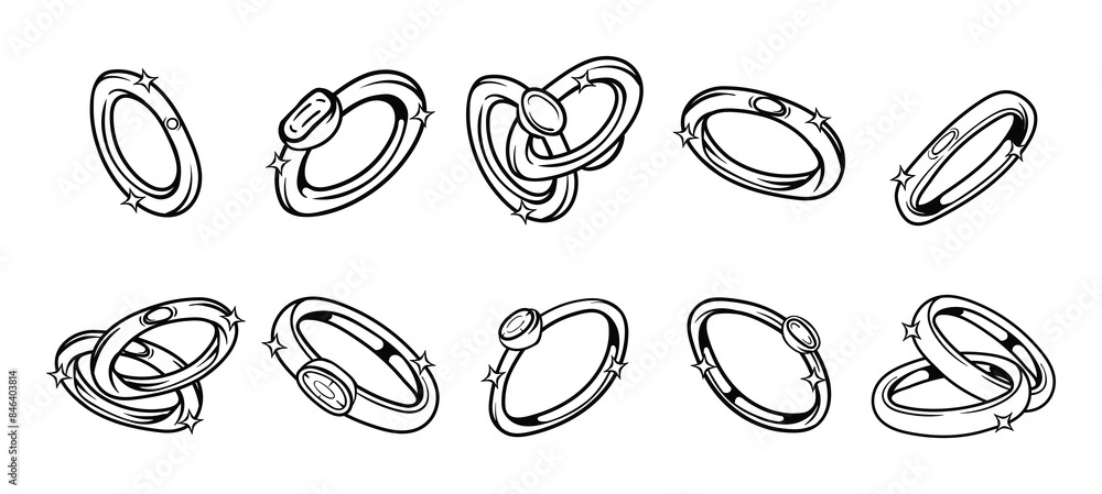 Wedding Ring Vector Set Wedding Ring Vector Set