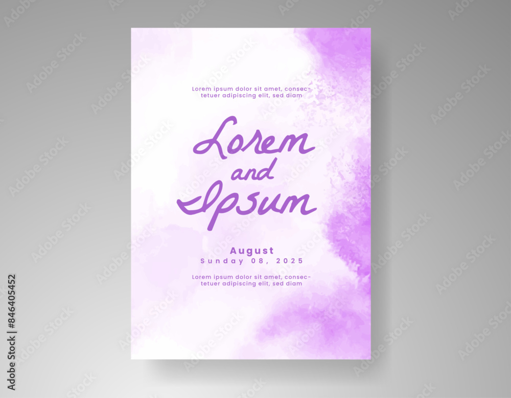 Wedding invitation with abstract watercolor background Wedding invitation with abstract watercolor background