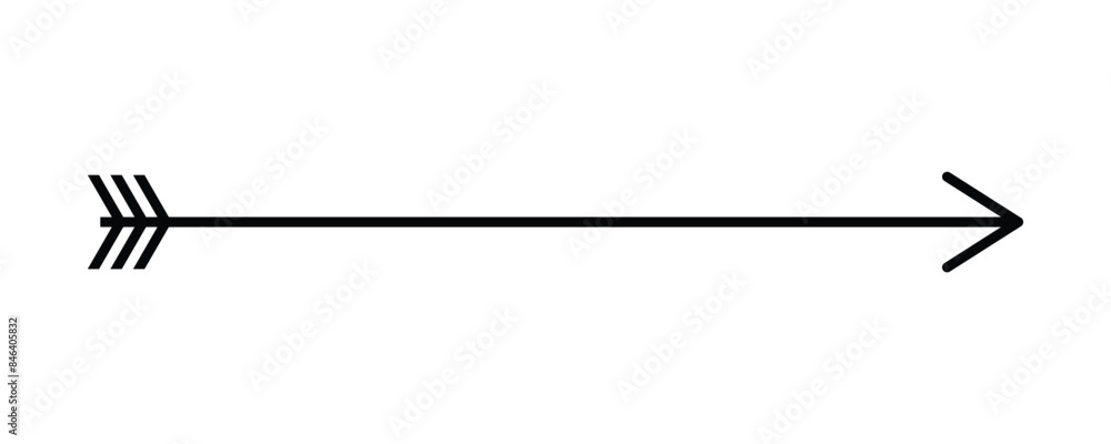 Straight long horizontal arrow set. Vector illustration flat style with white background. Straight long horizontal arrow set. Vector illustration flat style with white background.