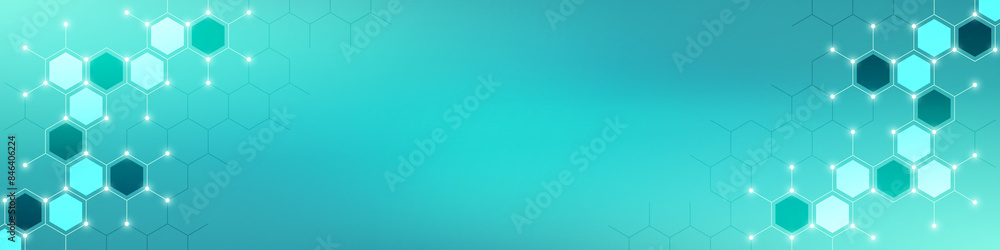 Abstract geometric background with hexagons shape pattern for banner or website header template Abstract geometric background with hexagons shape pattern for banner or website header template