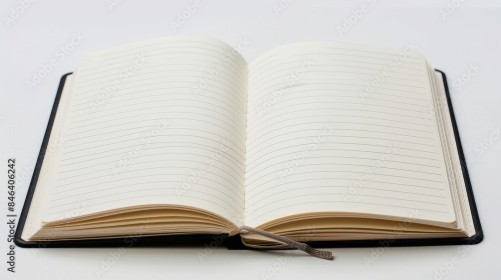 Open Blank Notebook on White Background Open Blank Notebook on White Background