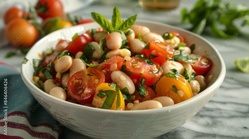 Marinated White Bean and Tomato Salad. Fresh Tomato and White Bean Salad Marinated White Bean and Tomato Salad. Fresh Tomato and White Bean Salad