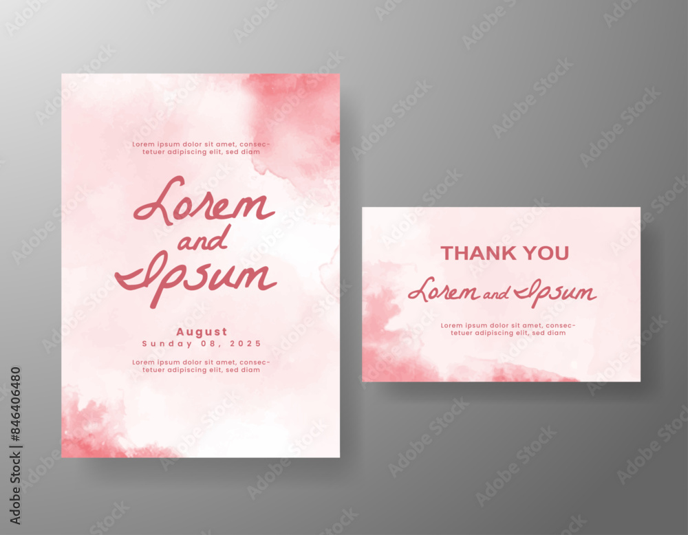 Wedding invitation with abstract watercolor background Wedding invitation with abstract watercolor background
