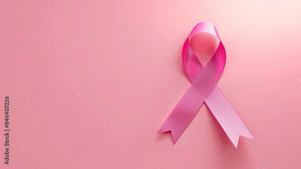 Pink Ribbon on solid background, international symbol of breast cancer awareness Pink Ribbon on solid background, international symbol of breast cancer awareness