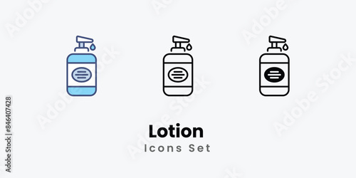Lotion icons vector set stock illustration