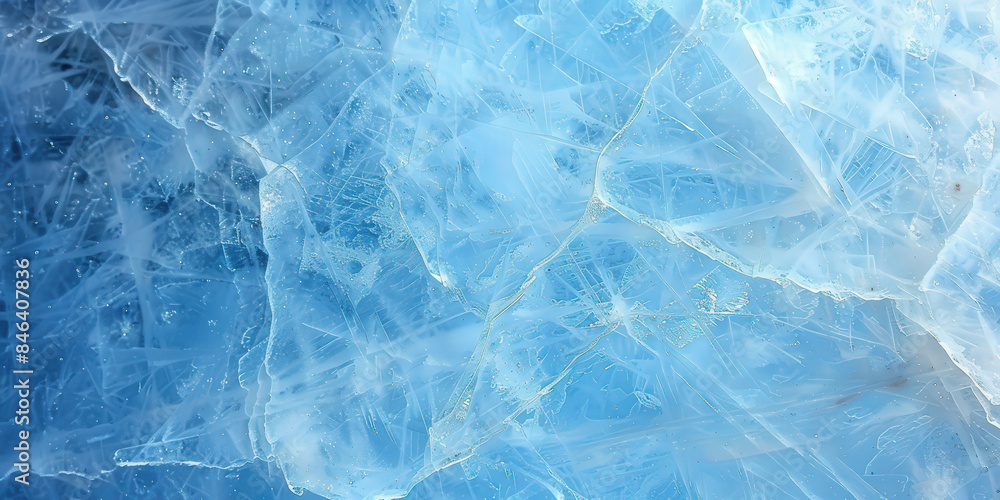 close up abstract blue ice texture, showcasing the intricate patterns and translucent layers of frozen ice, creating a cool and refreshing visual experience. ice texture background,blue ice banner close up abstract blue ice texture, showcasing the intricate patterns and translucent layers of frozen ice, creating a cool and refreshing visual experience. ice texture background,blue ice banner