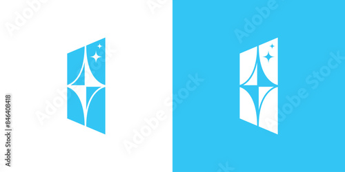 The window cleaning logo design is unique and modern