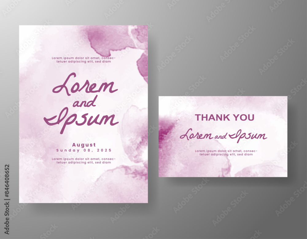 Wedding invitation with abstract watercolor background Wedding invitation with abstract watercolor background