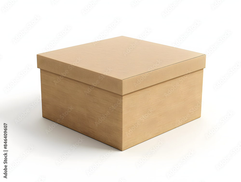Blank cardboard box mockup with isolated on white background Blank cardboard box mockup with isolated on white background