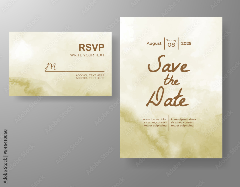 Wedding invitation with abstract watercolor background Wedding invitation with abstract watercolor background