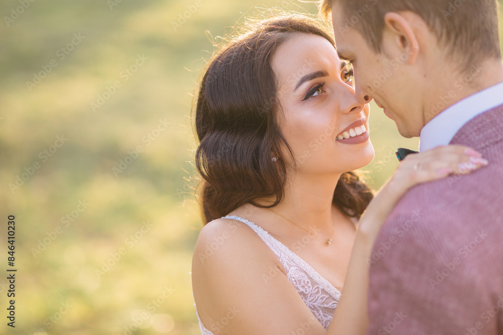 close-up of newlyweds looking at each other with loving eyes. close-up of newlyweds looking at each other with loving eyes.