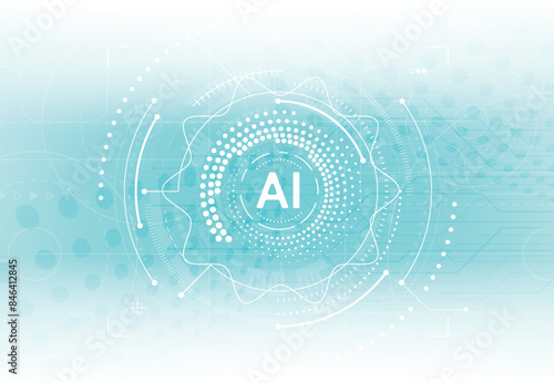 Artificial intelligence chipset on circuit board in futuristic concept technology artwork for web, banner, card, cover. Vector illustration