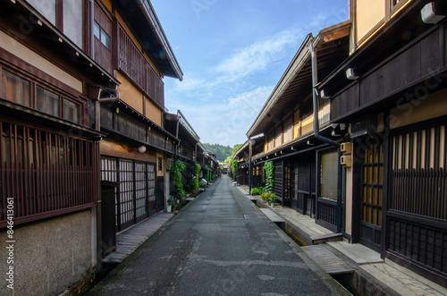 Photography Narrow Japan street in Takayama with no people