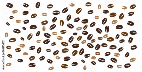 Coffee beans isolated on white background. Vector illustration