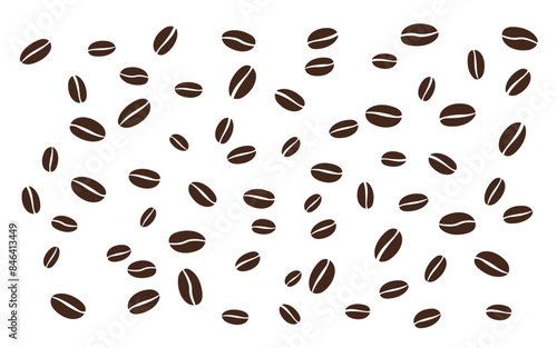 Coffee beans isolated on white background. Vector illustration