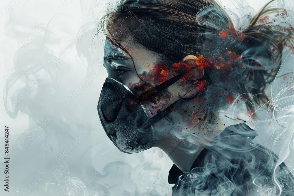 A vivid digital image portraying the health impact of airborne allergens on individuals A vivid digital image portraying the health impact of airborne allergens on individuals