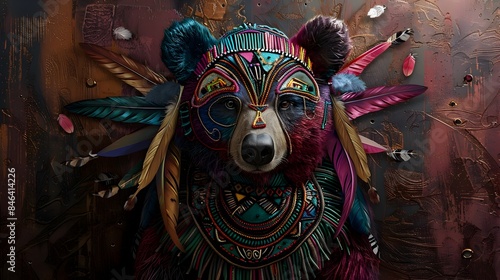 Boho Inspired Tribal Bear w...