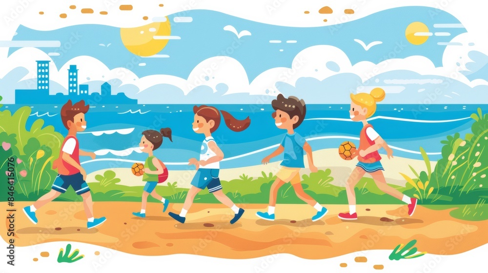 Fototapeta premium Illustration of Recreational Activities