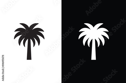 palm tree icon, simple style palm tree silhouette