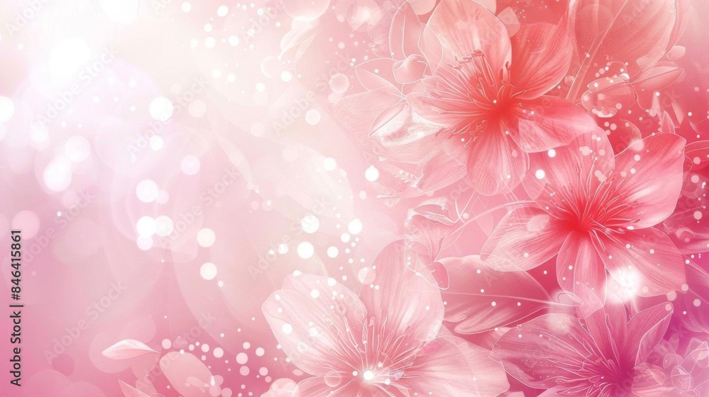 Pink and Magenta Flowers in Water Pattern Pink and Magenta Flowers in Water Pattern