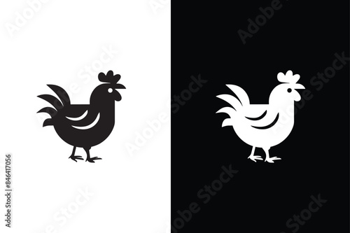 chicken icon illustration. simple chicken icon illustration design, cute hen symbol.