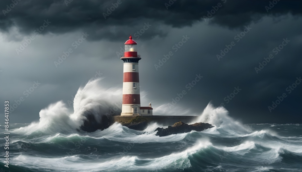 A lighthouse standing tall against a stormy sea
A lighthouse standing tall against a stormy sea