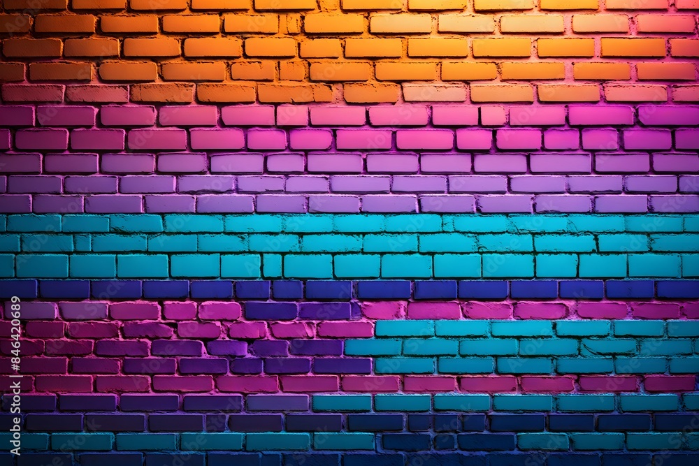 Colorful Brick Wall Background. Colorful Brick Wall Background.