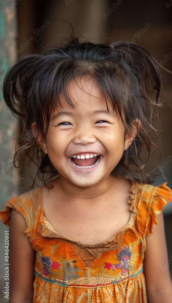 In the snapshot of a moment, the Asian girl's pure joy shines through, her infectious laughter a reminder of the simple pleasures that make life worth living. In the snapshot of a moment, the Asian girl's pure joy shines through, her infectious laughter a reminder of the simple pleasures that make life worth living.