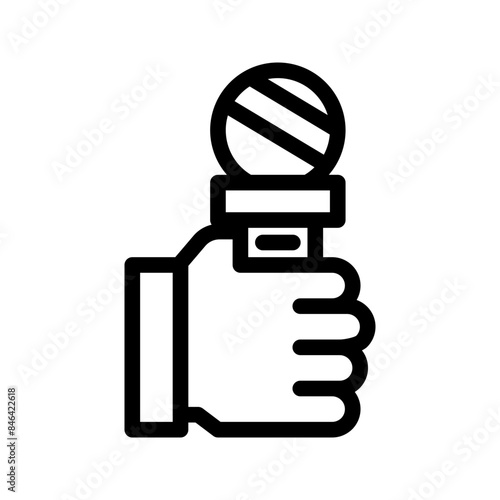hand holding microphone icon