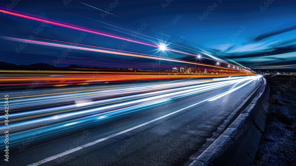 Blurred city lights streaking at night Blurred city lights streaking at night