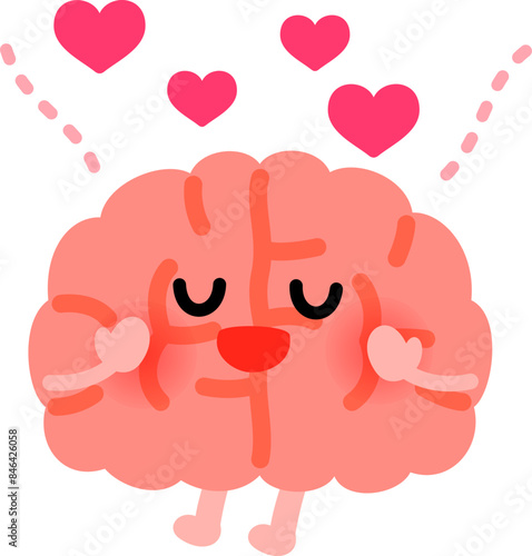 幸せそうな脳のキャラクター