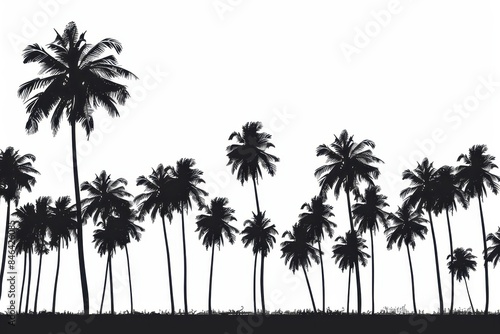 Palm Tree Silhouette Landscape.
