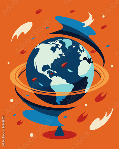 The world around them seemed to spin faster and faster as their thoughts became more and more tangled in the negative spiral.. Vector illustration