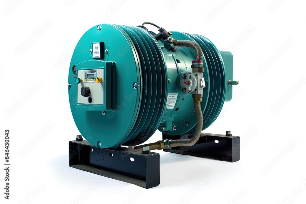 High-Pressure Air Compressor Isolated on White Background High-Pressure Air Compressor Isolated on White Background