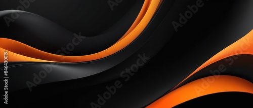 abstract orange black flowing background illustration