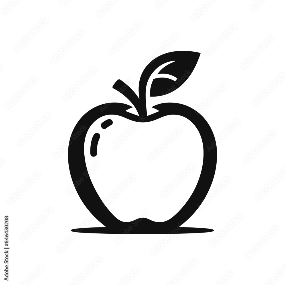 Classic Minimalist Apple Vector in Monochrome. Classic Minimalist Apple Vector in Monochrome.