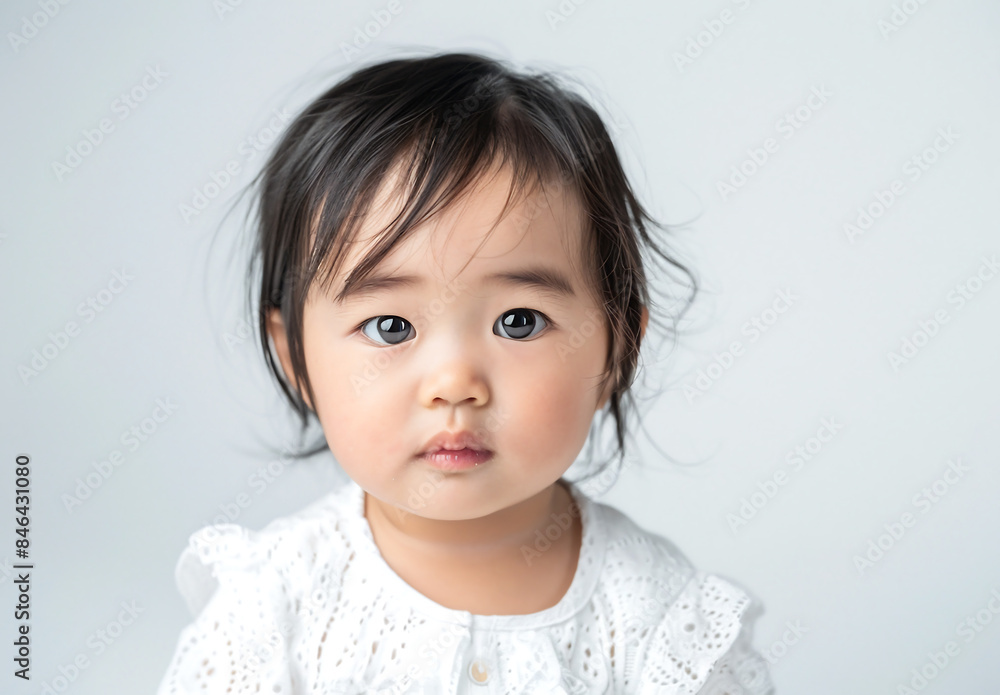 portrait of a little girl looking straight towards the camera portrait of a little girl looking straight towards the camera