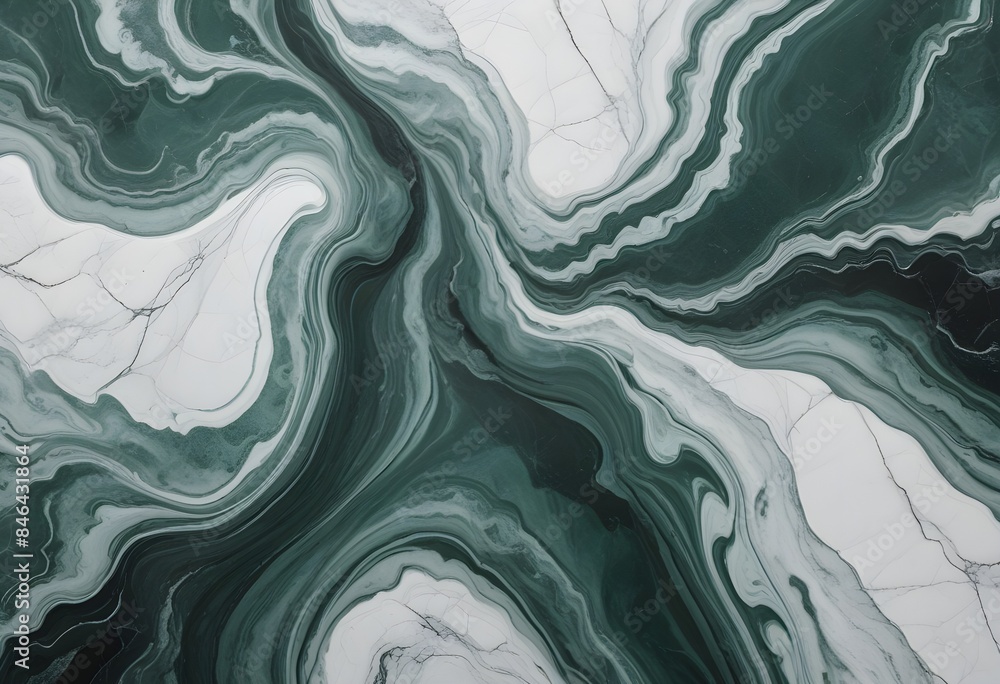 Elegant marble, texture, background in shades of white and green blending together and having a fluid shape
