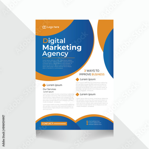 Corporate business cover and back page a4 flyer design template  modern business flyer  modern business flyer 
 for creative professional business Brochure design,