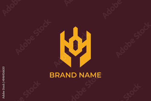  letter M shield logo, letter h or m warrior mask logo vector, warrior clipart, warrior shield, Modern warrior logo design template, helmet of the Spartan warrior  trojan logo, spartan helmet logo photo