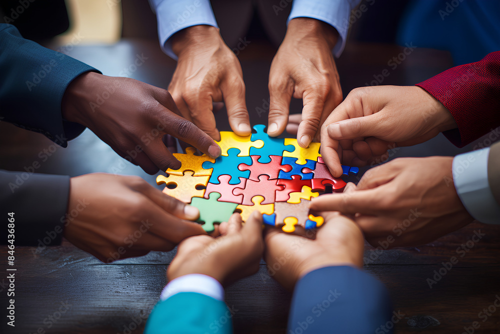 Teamwork Business Team Meeting Unity Jigsaw Puzzle Concept Teamwork Business Team Meeting Unity Jigsaw Puzzle Concept