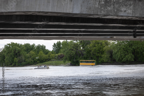 Two boats under the Provencher Bridge photo