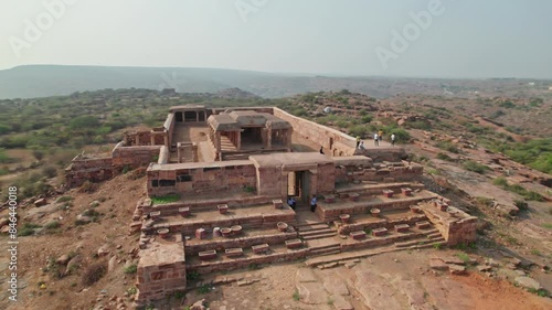 Raghunatha Swamy Temple in gandikota, kadapa, andhra pradesh, india. orbit drone shot 4k daytime. photo